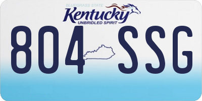 KY license plate 804SSG