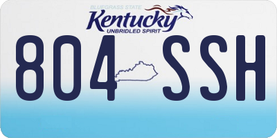 KY license plate 804SSH