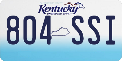 KY license plate 804SSI