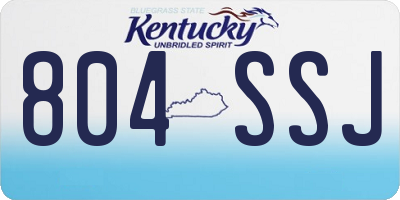 KY license plate 804SSJ
