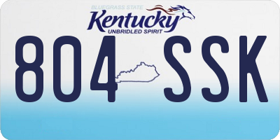 KY license plate 804SSK