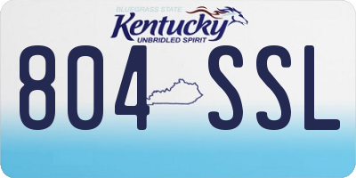 KY license plate 804SSL