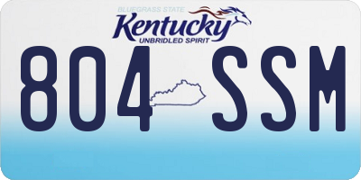 KY license plate 804SSM