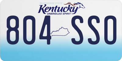KY license plate 804SSO