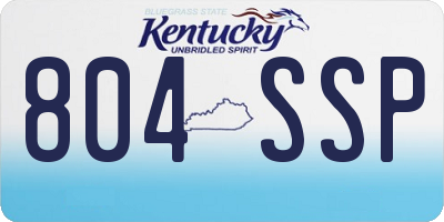 KY license plate 804SSP