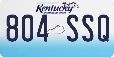 KY license plate 804SSQ