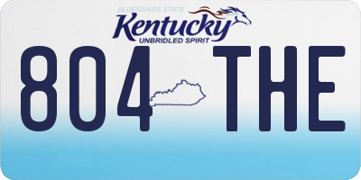 KY license plate 804THE