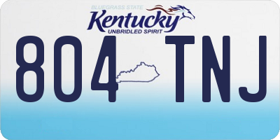KY license plate 804TNJ