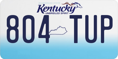 KY license plate 804TUP