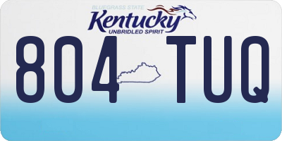 KY license plate 804TUQ
