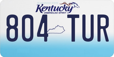 KY license plate 804TUR