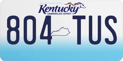 KY license plate 804TUS