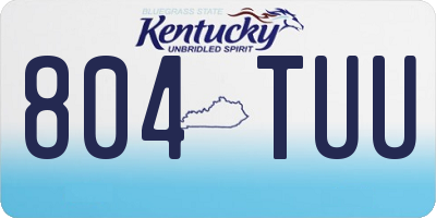 KY license plate 804TUU