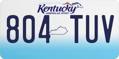 KY license plate 804TUV