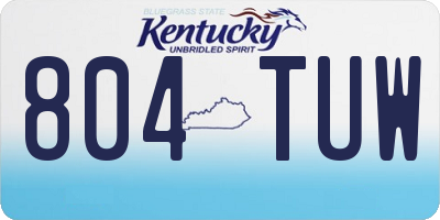 KY license plate 804TUW