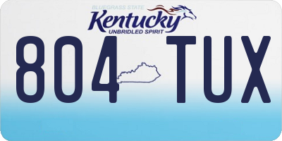 KY license plate 804TUX