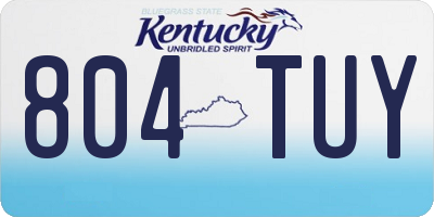 KY license plate 804TUY
