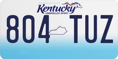 KY license plate 804TUZ
