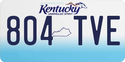 KY license plate 804TVE