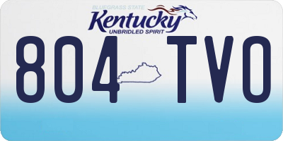 KY license plate 804TVO
