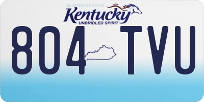 KY license plate 804TVU