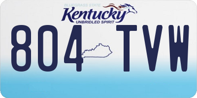 KY license plate 804TVW