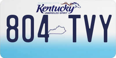 KY license plate 804TVY