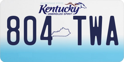 KY license plate 804TWA