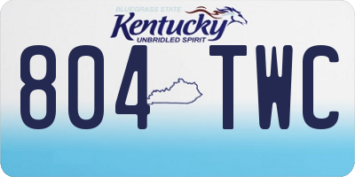 KY license plate 804TWC