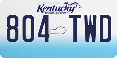 KY license plate 804TWD