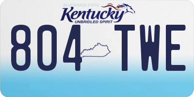 KY license plate 804TWE