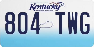 KY license plate 804TWG