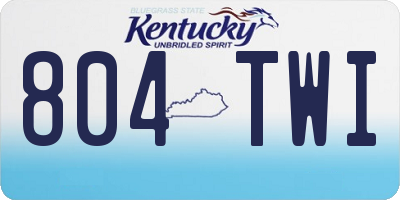 KY license plate 804TWI