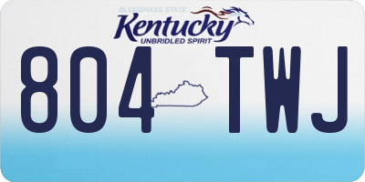 KY license plate 804TWJ