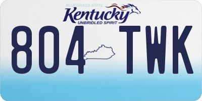 KY license plate 804TWK