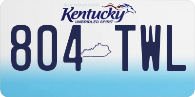 KY license plate 804TWL