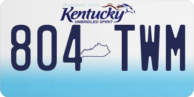 KY license plate 804TWM