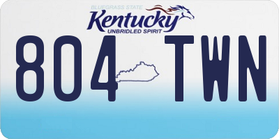 KY license plate 804TWN