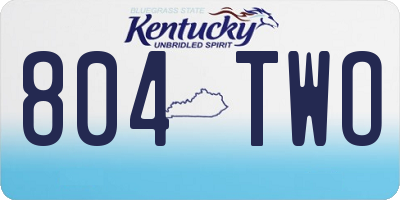 KY license plate 804TWO
