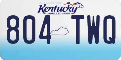 KY license plate 804TWQ