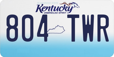 KY license plate 804TWR