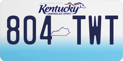 KY license plate 804TWT