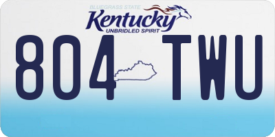 KY license plate 804TWU
