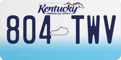KY license plate 804TWV