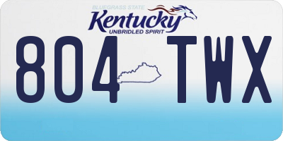 KY license plate 804TWX
