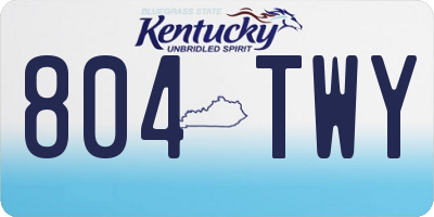 KY license plate 804TWY