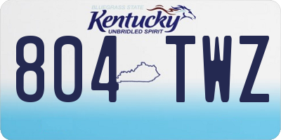 KY license plate 804TWZ