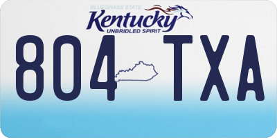 KY license plate 804TXA