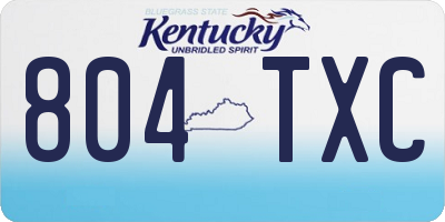 KY license plate 804TXC
