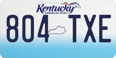 KY license plate 804TXE